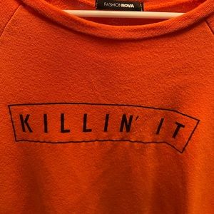 Fashion nova orange long sleeve